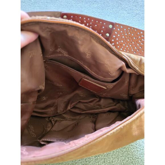 Fossil 75082 Western Canvas Hobo Shoulder Bag‎ Camel Color - Picture 6 of 8
